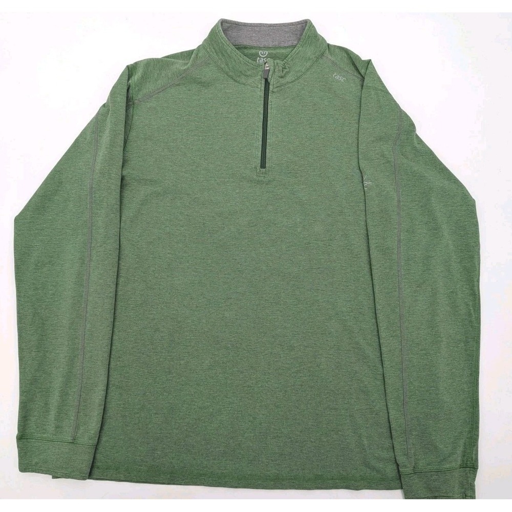 Tasc Performance Green 1/4 Zip Pullover Men's Size L Org Cotton Bamboo
